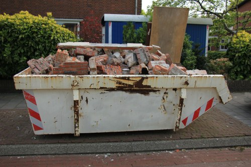 Construction site in South London with waste materials