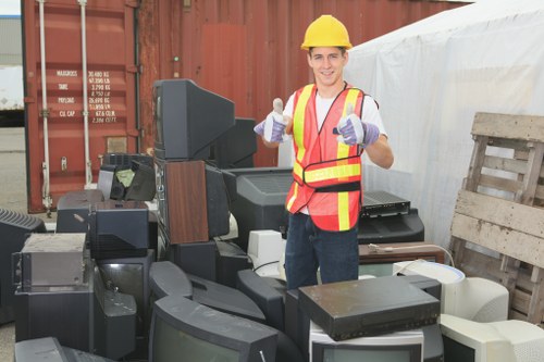 Various builders waste materials sorted for recycling